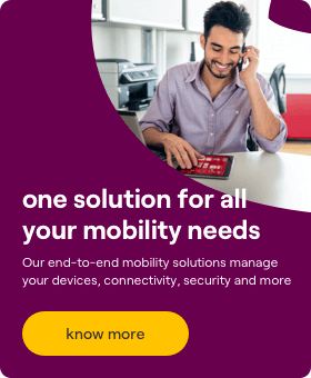 Graphic showing mock positioning for managed mobility services from Vodafone Idea